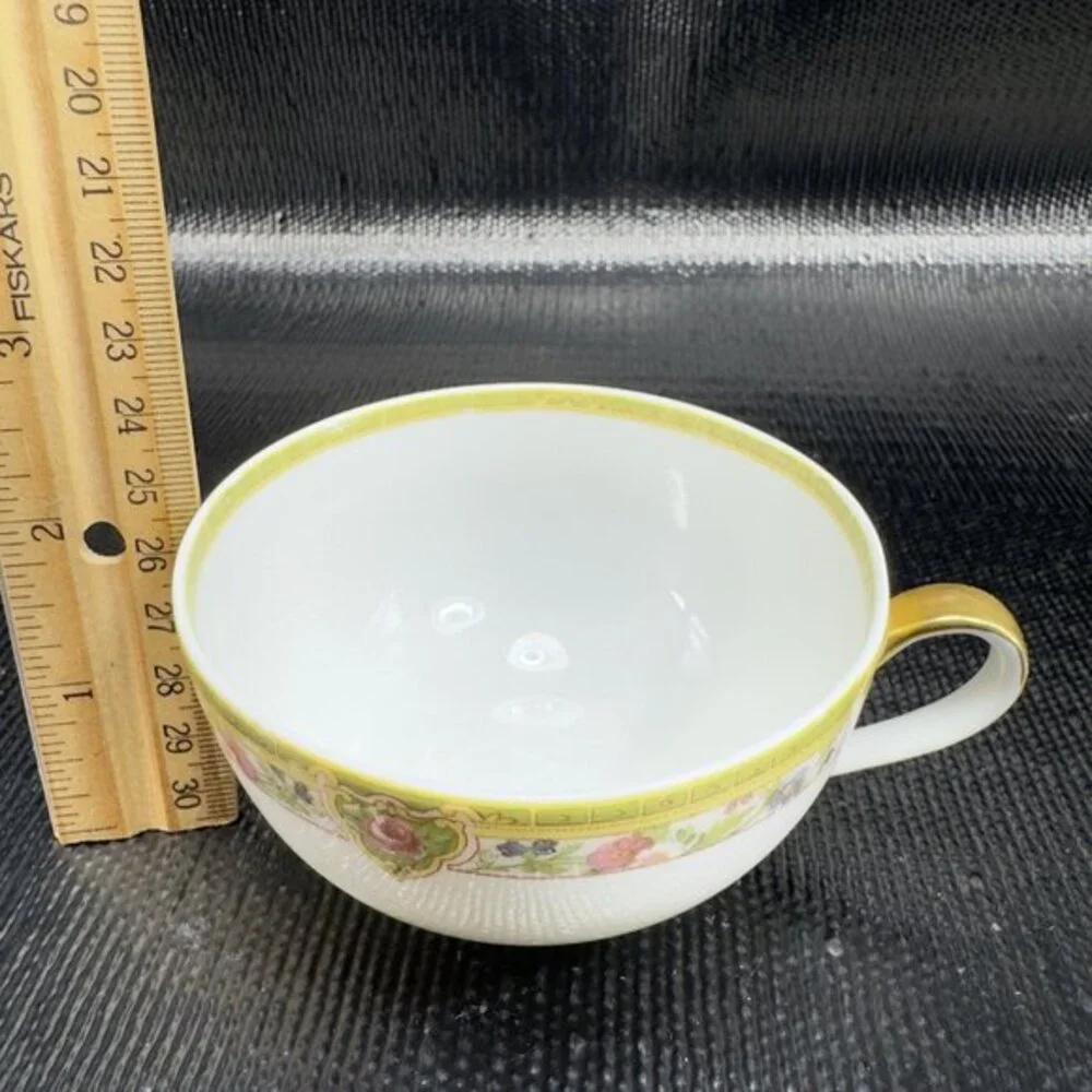 Theodore Haviland Limoges‎ France Fine Porcelain Teacup Saucer Set Green Floral